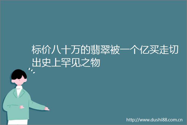 标价八十万的翡翠被一个亿买走切出史上罕见之物