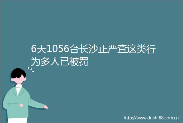 6天1056台长沙正严查这类行为多人已