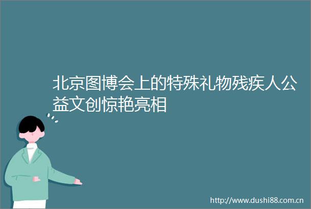 北京图博会上的特殊礼物残疾人公益文创惊艳亮相