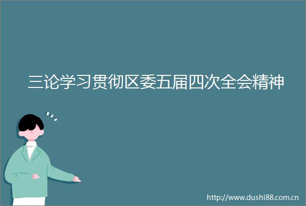 三论学习贯彻区委五届四次全会精神