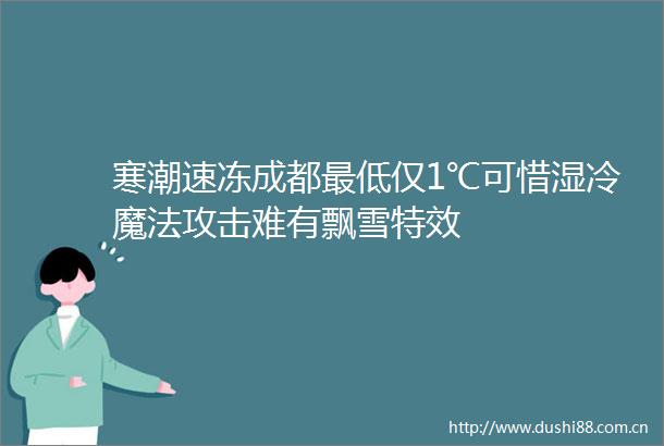 寒潮速冻成都最低仅1℃可惜湿冷魔法攻击难有飘雪特效