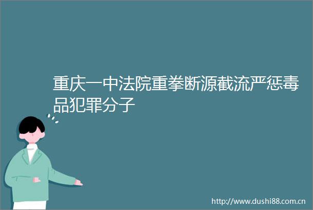 重庆一中重拳断源截流严惩毒品分子