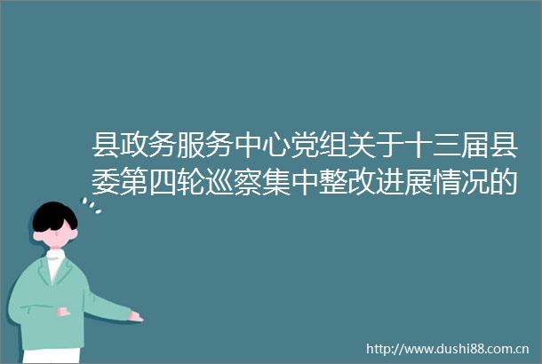 县政务服务中心党组关于十三届县委第四轮巡察集中整改进展情况的通报