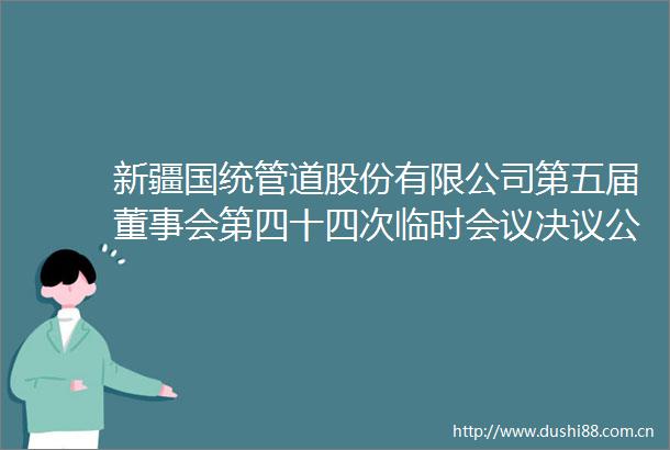 新疆国统管道股份有限公司第五届董事会第四十四次临时会议决议公告