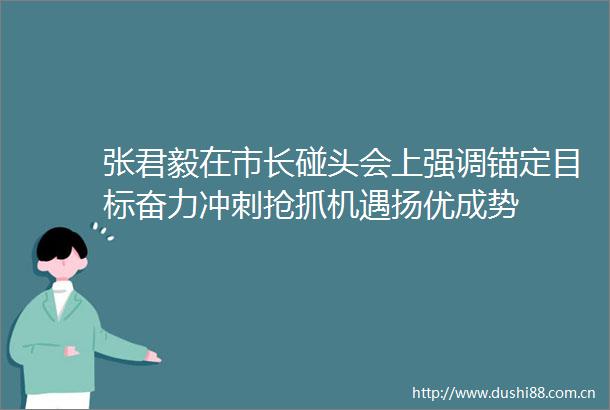 张君毅在市长碰头会上强调锚定目标奋力冲刺抢抓机遇扬优成势