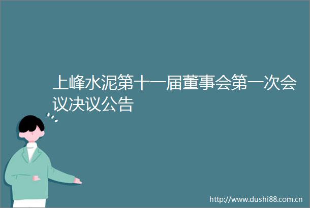 上峰水泥第十一届董事会第一次会议决议公告