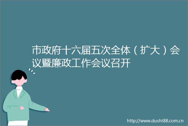 市十六届五次全体（扩大）会议暨廉政工作会议召开