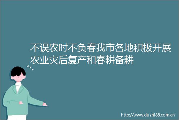 不误农时不负春我市各地积极开展农业灾后复产和春耕备耕