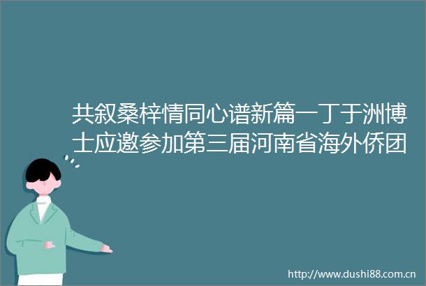 共叙桑梓情同心谱新篇一丁于洲博士应邀参加第三届河南省海外侨团一带一路创新合作发展大会