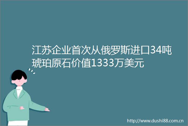 江苏企业首次从俄罗斯进口34吨琥珀原石价值1333万美元