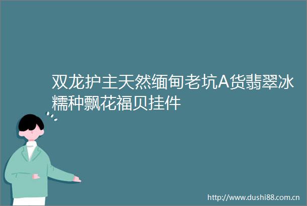 双龙护主天然缅甸老坑A货翡翠冰糯种飘花福贝挂件