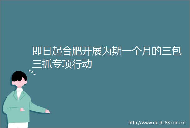 即日起合肥开展为期一个月的三包三抓专项行动