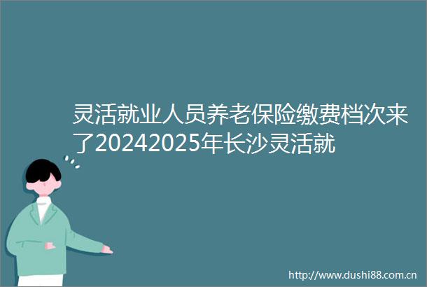 灵活就业人员养老保险缴费档次来了20242025年长沙灵活就业缴费标准是多少钱