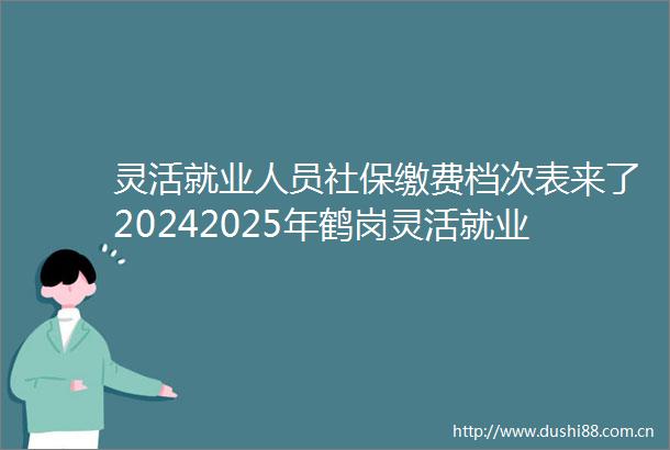 灵活就业人员社保缴费档次表来了20242025年鹤岗灵活就业人员社保多少钱一个月