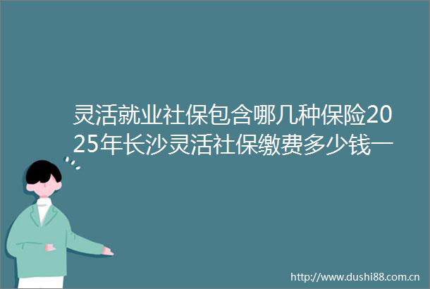 灵活就业社保包含哪几种保险2025年长沙灵活社保缴费多少钱一个月