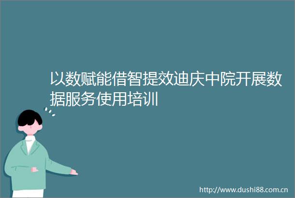 以数赋能借智提效迪庆中院开展数据服务使用培训