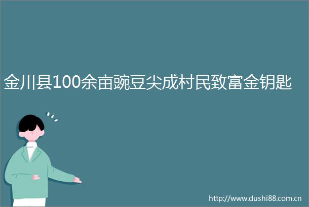 金川县100余亩豌豆尖成村民致富金钥匙