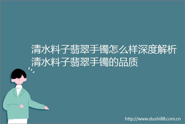 清水料子翡翠手镯怎么样深度解析清水料子翡翠手镯的品质