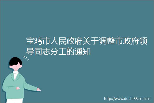 宝鸡市关于调整市同志分工的通知