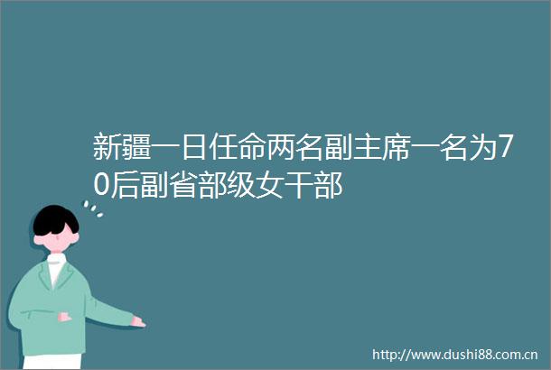 新疆一日任命两名副一名为70后副省部级女