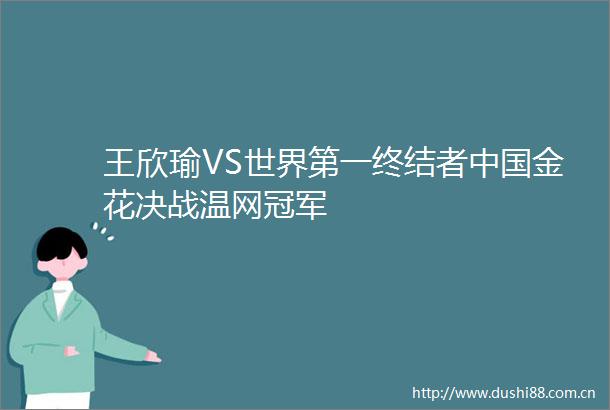 王欣瑜VS世界第一终结者金花决战温网冠军