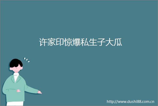 许家印惊爆私生子大瓜