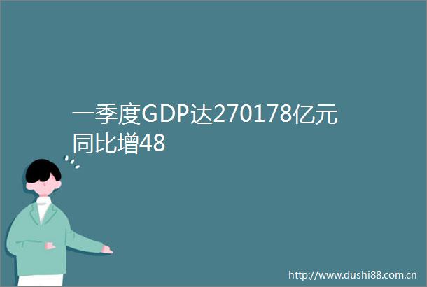 一季度GDP达270178亿元同比增48