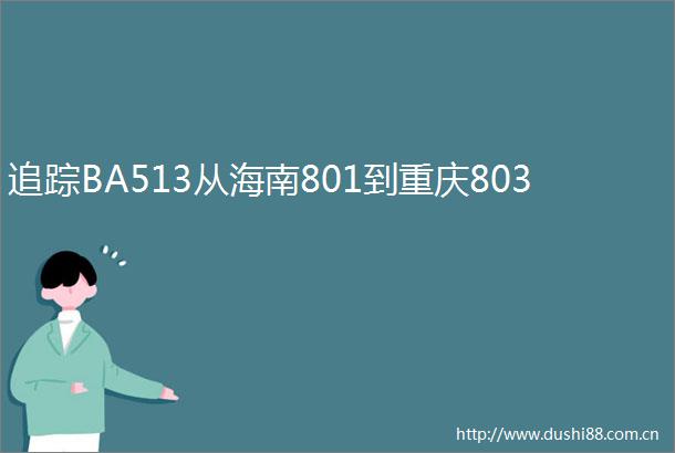 追踪BA513从海南801到重庆803