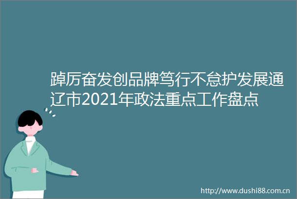 踔厉奋发创品牌笃行不怠护发展通辽市2021年政法重点工作盘点