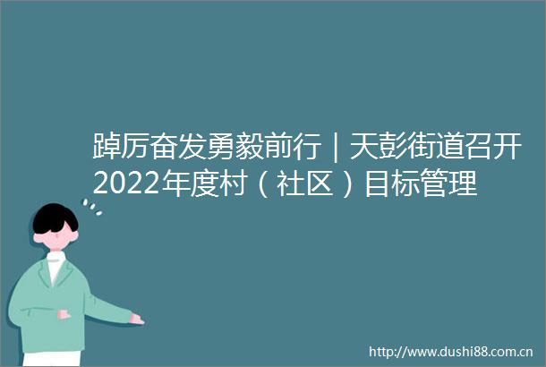 踔厉奋发勇毅前行｜天彭街道召开2022年度村（社区）目标管理工作总结大会