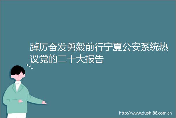 踔厉奋发勇毅前行宁夏系统热议党的二十大报告