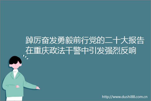 踔厉奋发勇毅前行党的二十大报告在重庆政法干警中引发强烈反响