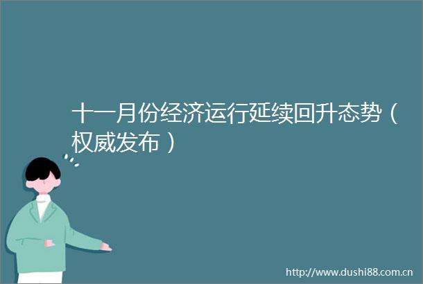 十一月份经济运行延续回升态势（权威发布）