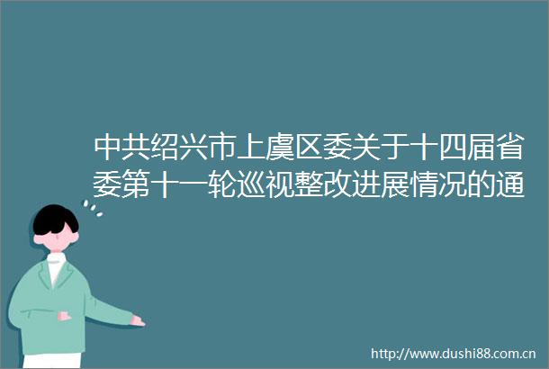 绍兴市上虞区委关于十四届省委第十一轮巡视整改进展情况的通报