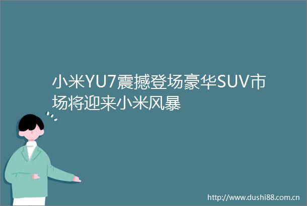 小米YU7震撼登场豪华SUV市场将迎来小米风暴