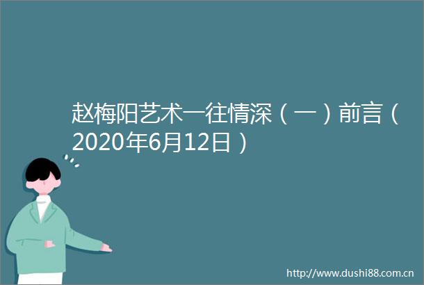 赵梅阳艺术一往情深（一）前言（2020年6月12日）