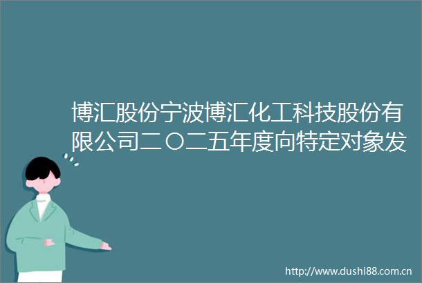 博汇股份宁波博汇化工科技股份有限公司二〇二五年度向特定对象发行A股股票募集说明书（申报稿）