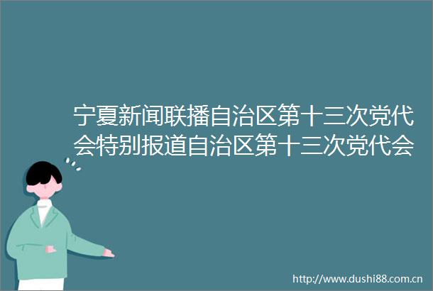 宁夏新闻联播自治区第十三次党代会特别报道自治区第十三次党代会代表讨论自治区第十二届纪委工作报告
