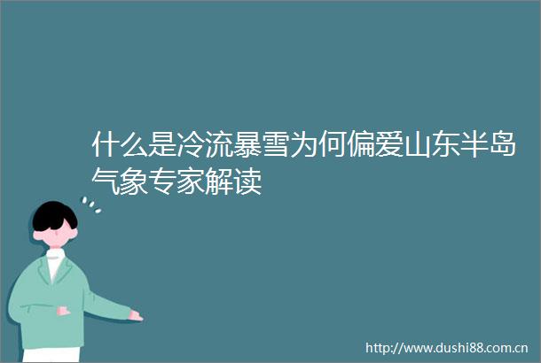 什么是冷流暴雪为何偏爱山东半岛气象专家解读