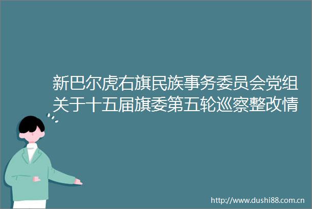 新巴尔虎右旗民族事务委员会党组关于十五届旗委第五轮巡察整改情况的通报