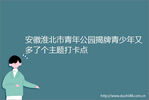 安徽淮北市青年公园揭牌青少年又多了个主题打卡点