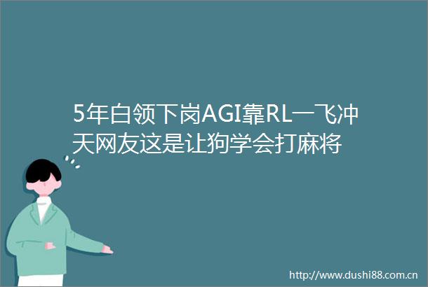 5年白领下岗AGI靠RL一飞冲天网友这是让狗学会打麻将