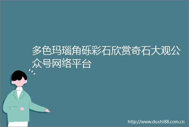 多色玛瑙角砾彩石欣赏奇石大观公众号网络平台