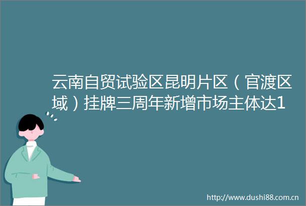 云南自贸试验区昆明片区（官渡区域）挂牌三周年新增市场主体达138548户
