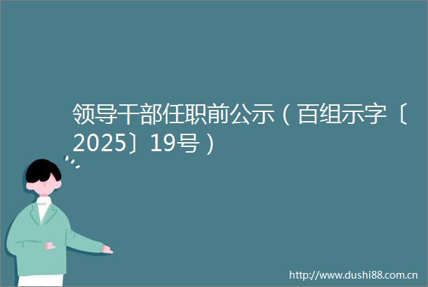 任职前公示（百组示字〔2025〕19号）