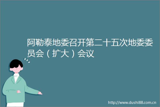 阿勒泰地委召开第二十五次地委委员会（扩大）会议