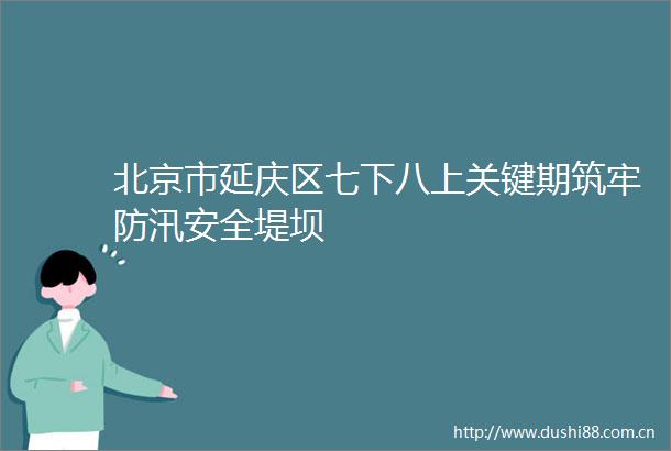 北京市延庆区七下八上关键期筑牢防汛安全堤坝