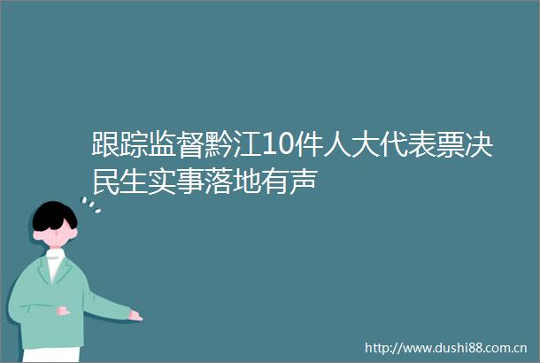 跟踪监督黔江10件人大代表票决民生实事落地有声