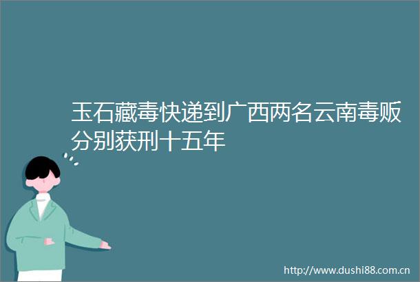 玉石藏毒快递到广西两名云南毒贩分别获刑十五年