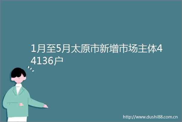 1月至5月太原市新增市场主体44136户